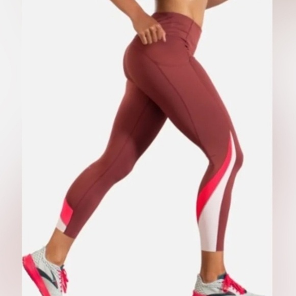 Brooks Method 7/8 Running Tight Women's size small pink terracotta workout pants - Picture 2 of 7